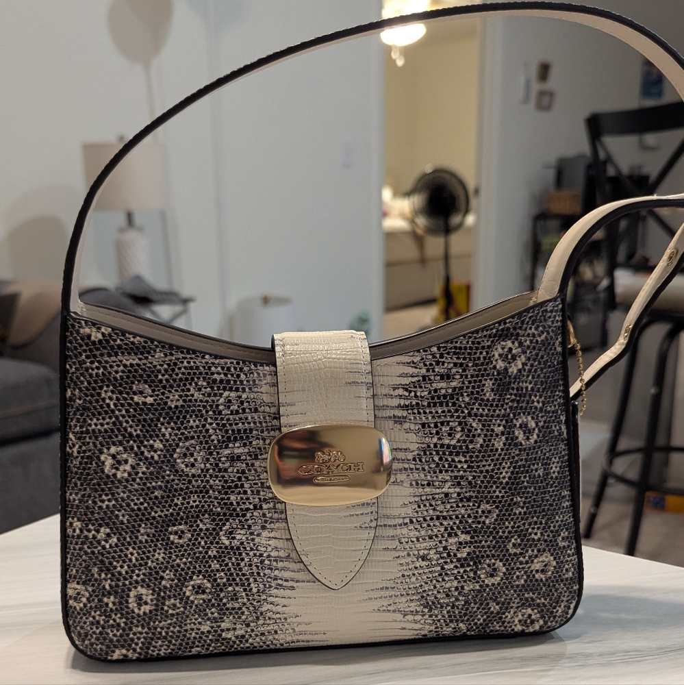 Coach Black and Cream Shoulder Bag